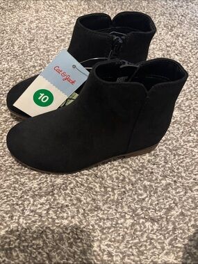 Cat & Jack Kids Black Suede Ankle Boots